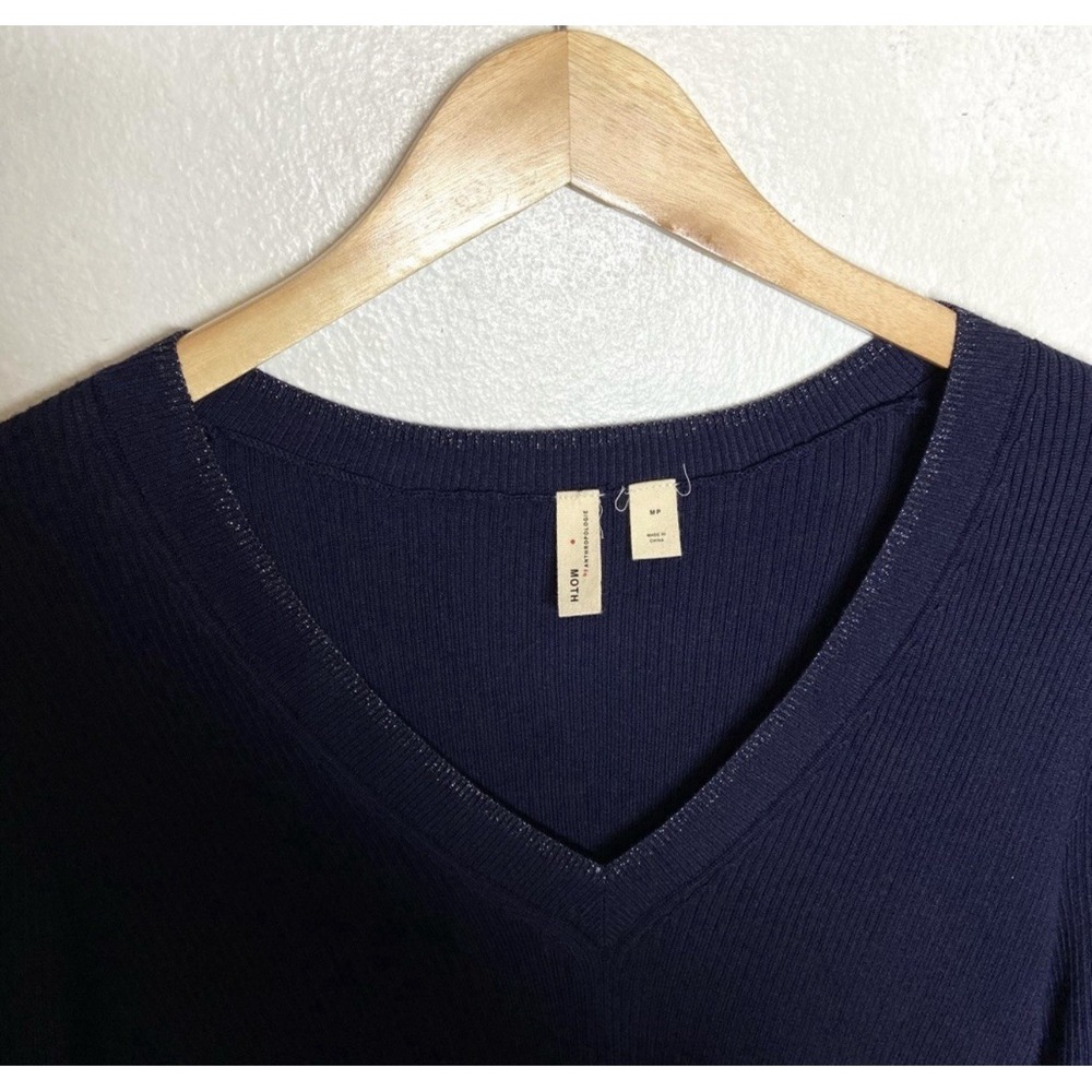 Moth by Anthropologie Women's Medium Petite‎ V-neck Sweater - Picture 2 of 9